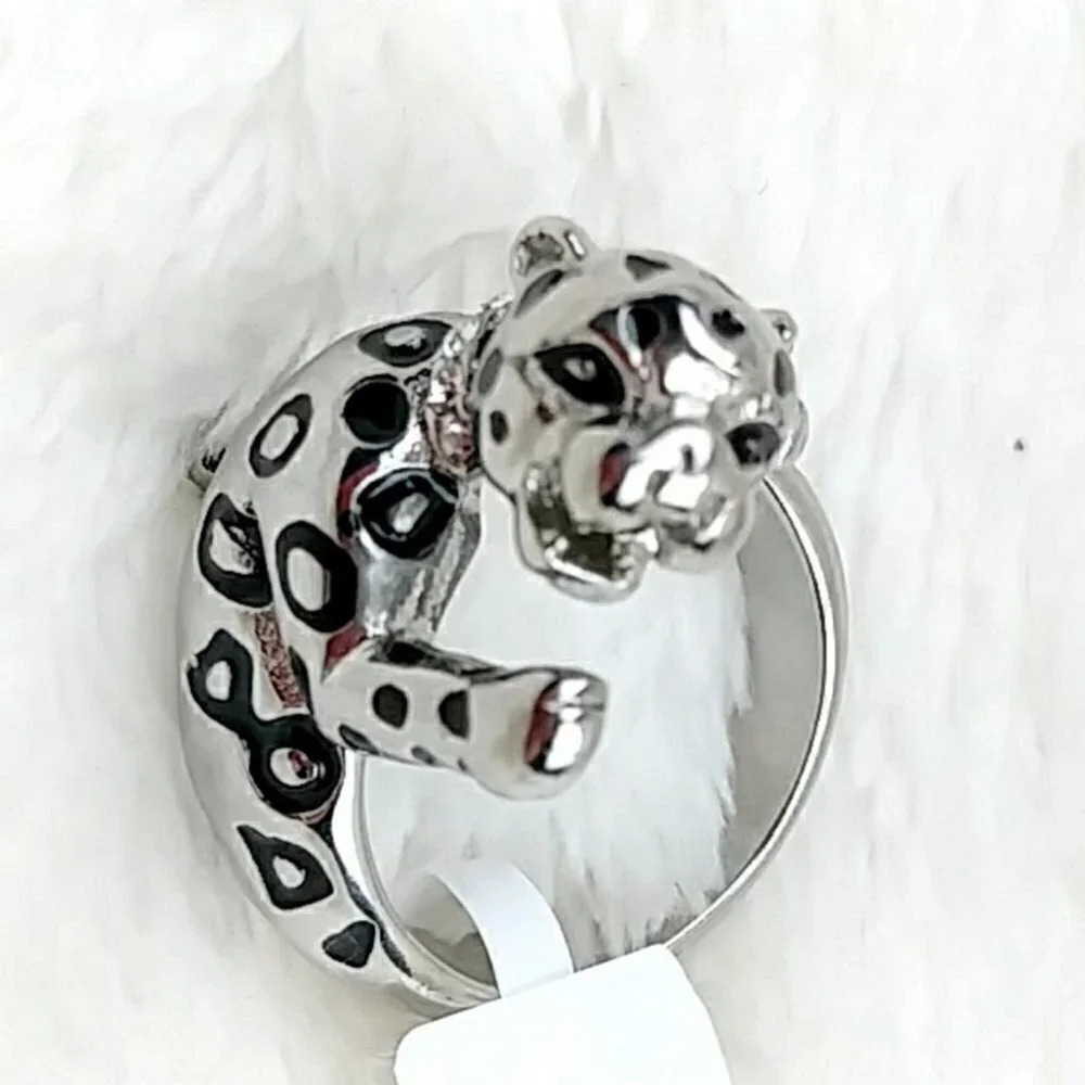 Jaguar Cat Ring Stainless Steel Hypoallergenic Women's Ring - Picture 2 of 9